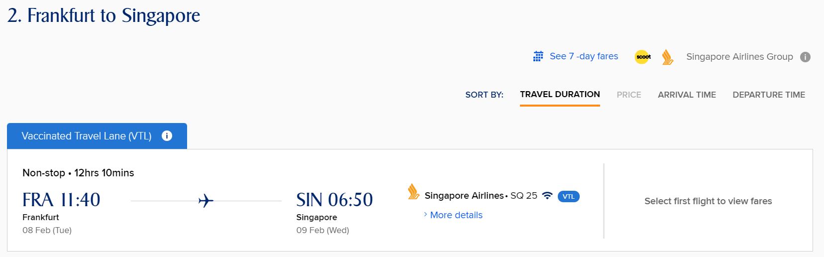 SIA Tickets Germany to Singapore Cost VTL