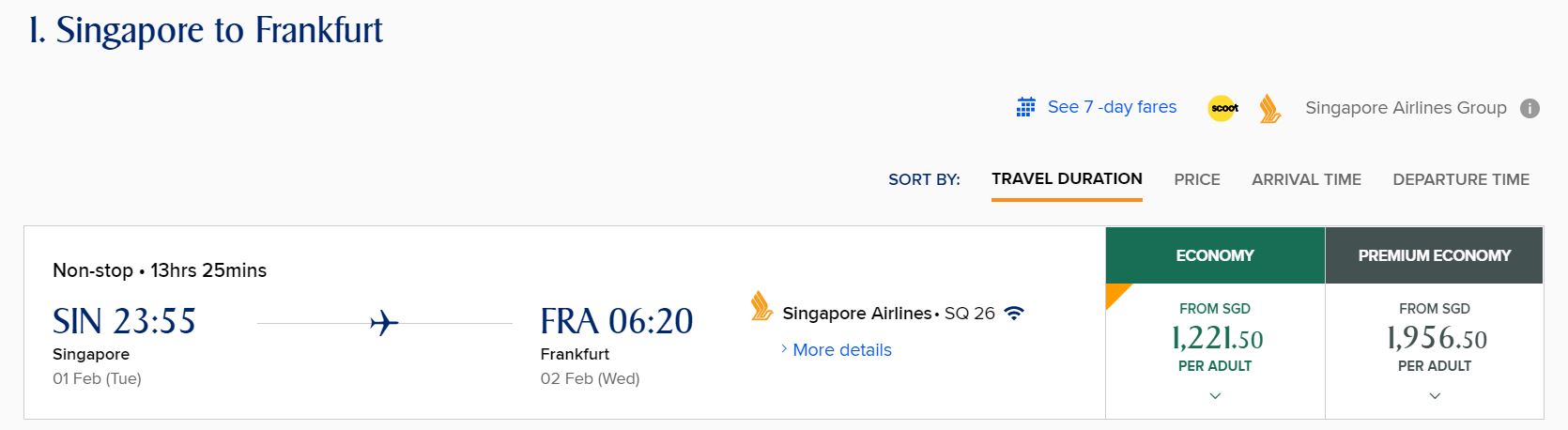 SIA Tickets Singapore to Germany Cost COVID